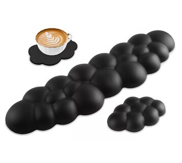 Foto 2 | Mouse Pad Ergonómico Set Para Juego De Para Ratón Y Teclado Negro