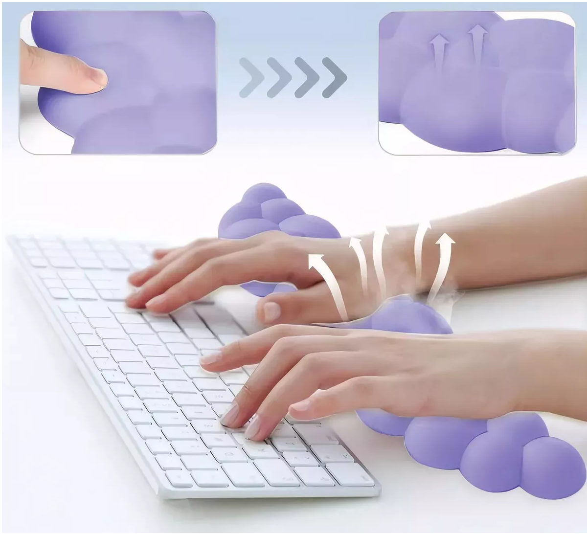 Foto 4 pulgar | Teclado Almohadilla Para Reposamuñecas Y Mouse Soporte Lila