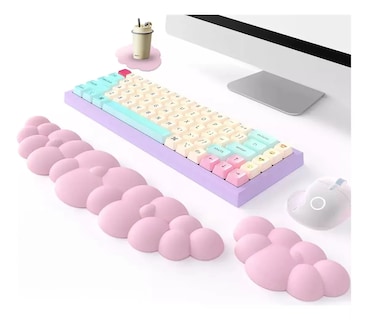 Foto 2 | Teclado Almohadilla Para Reposamuñecas Y Mouse Soporte Rosa