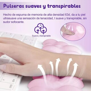 Foto 3 | Teclado Almohadilla Para Reposamuñecas Y Mouse Soporte Rosa