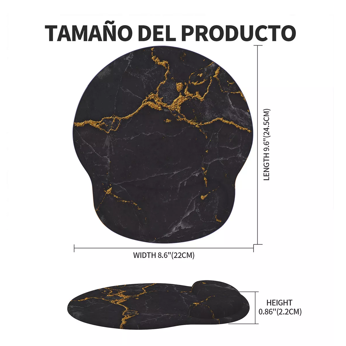 Foto 3 pulgar | Alfombrilla De Ratón Ergonómica Antideslizante De Gel Raton  Eo Safe Imports Esi-18306 Negro