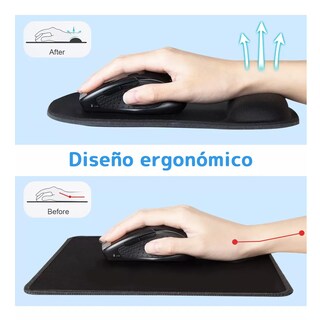 Foto 3 | Mousepad Mouse Pad Ergonomico Con Soporte Muñeca 2 Pcs Eo Safe Imports Esi-18308 Negro