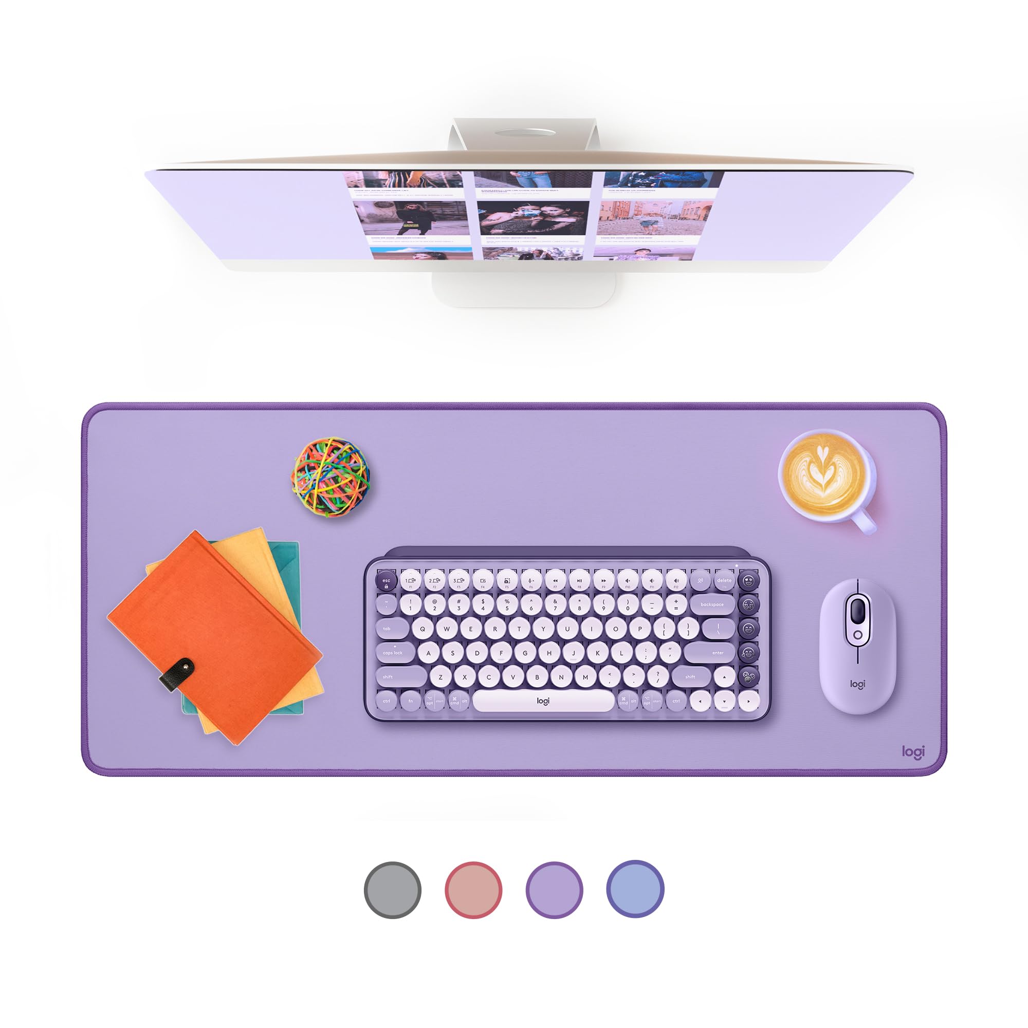 Alfombrilla De Escritorio Logitech Studio Series Multifuncional Color Lavanda - Venta Internacional.