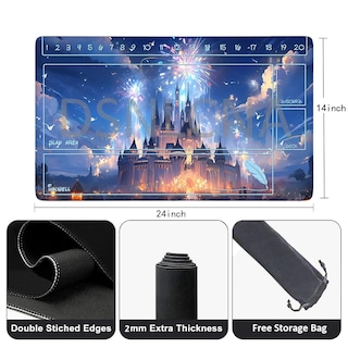 Foto 3 | Alfombrilla Playmat Lorcana Para Videojuegos, 60 X 35 Cm, Con Goma Antideslizante Y Bolsa - Venta Internacional.