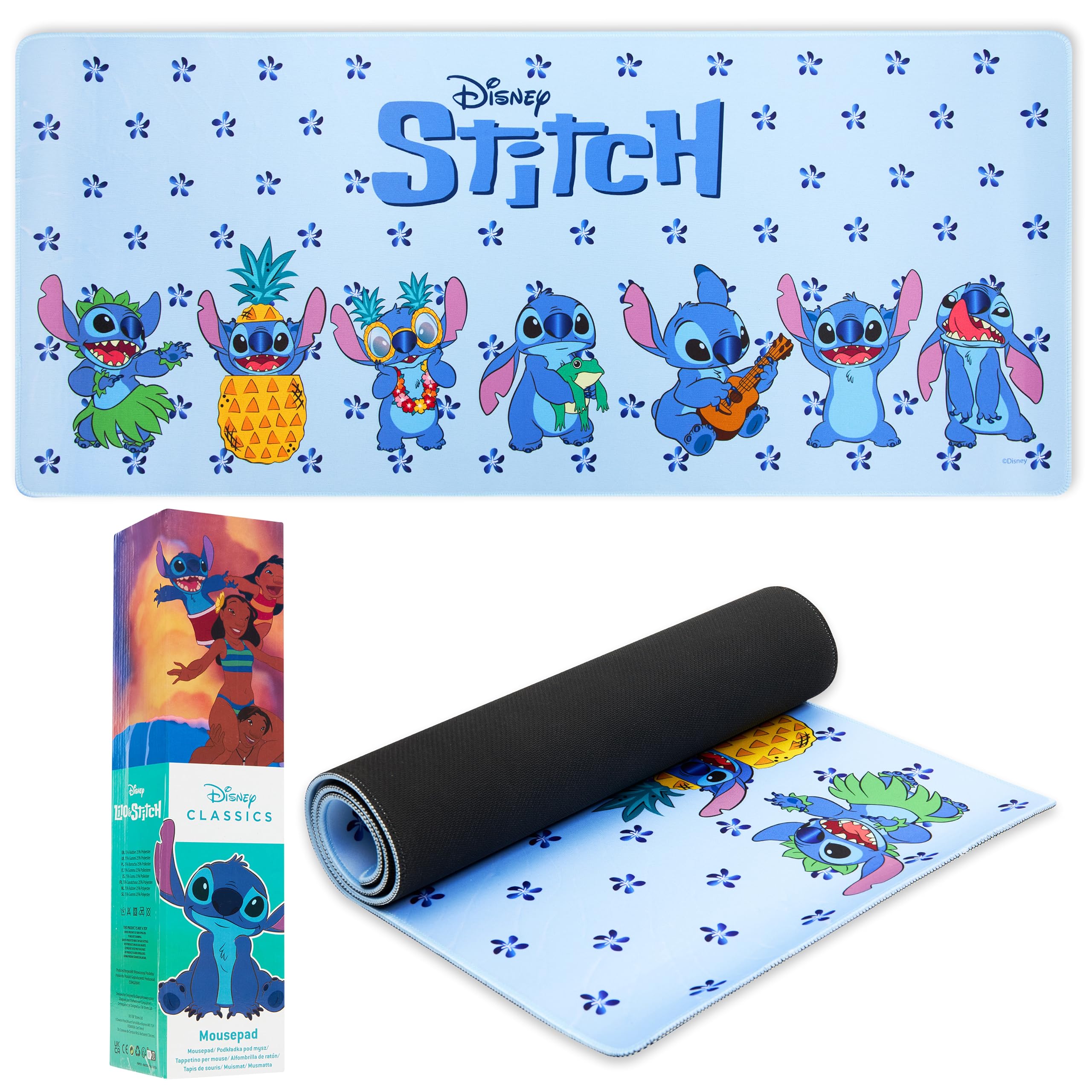 Foto 2 pulgar | Alfombrilla De Escritorio Disney Stitch, Tamaño Grande, 80 X 36 Cm, Color Azul - Venta Internacional.