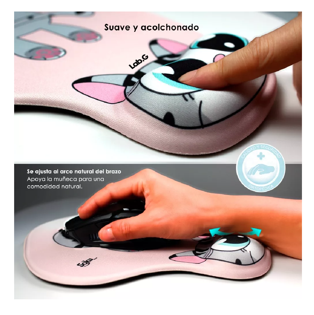 Foto 4 pulgar | Tapete Para Raton De Gel Ergonomico Caricaturas Gatos Kawaii Color Gatita