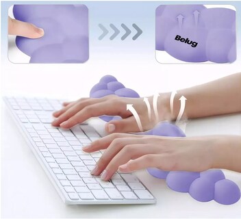 Foto 3 | Teclado Almohadilla Para Reposamuñecas Y Mouse Soporte Belug Lila