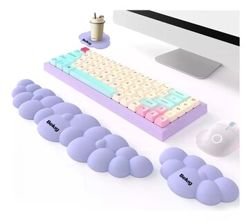 Foto 4 | Teclado Almohadilla Para Reposamuñecas Y Mouse Soporte Belug Lila