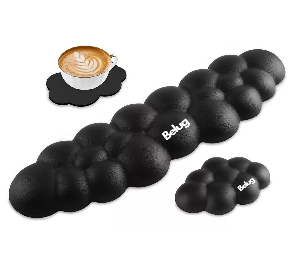 Foto 2 | Mouse Pad Ergonómico Set Para Juego De Para Ratón Y Teclado Belug Negro