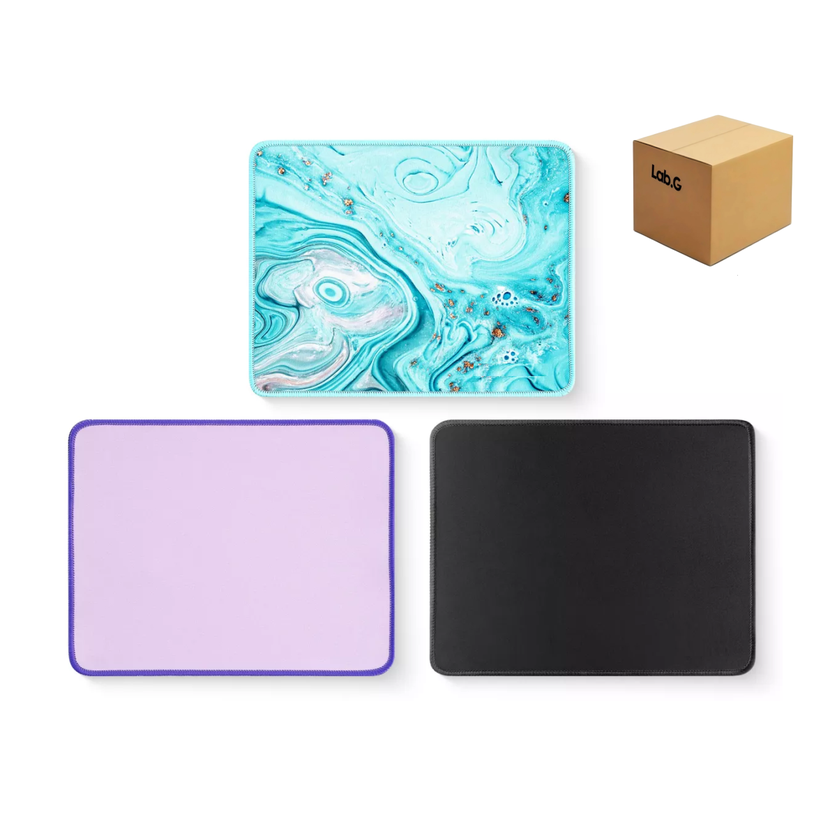 3 Piezas Mouse Pads Antideslizantes Lab.g 26x21cm Con Color Azul/morado/negro