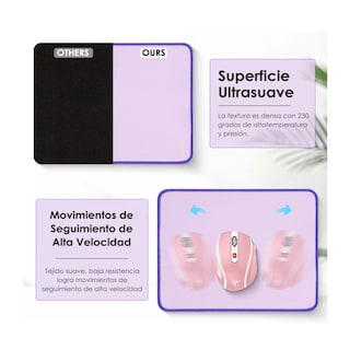 Foto 2 | 3 Piezas Mouse Pads Antideslizantes Lab.g 26x21cm Con Color Azul/morado/negro