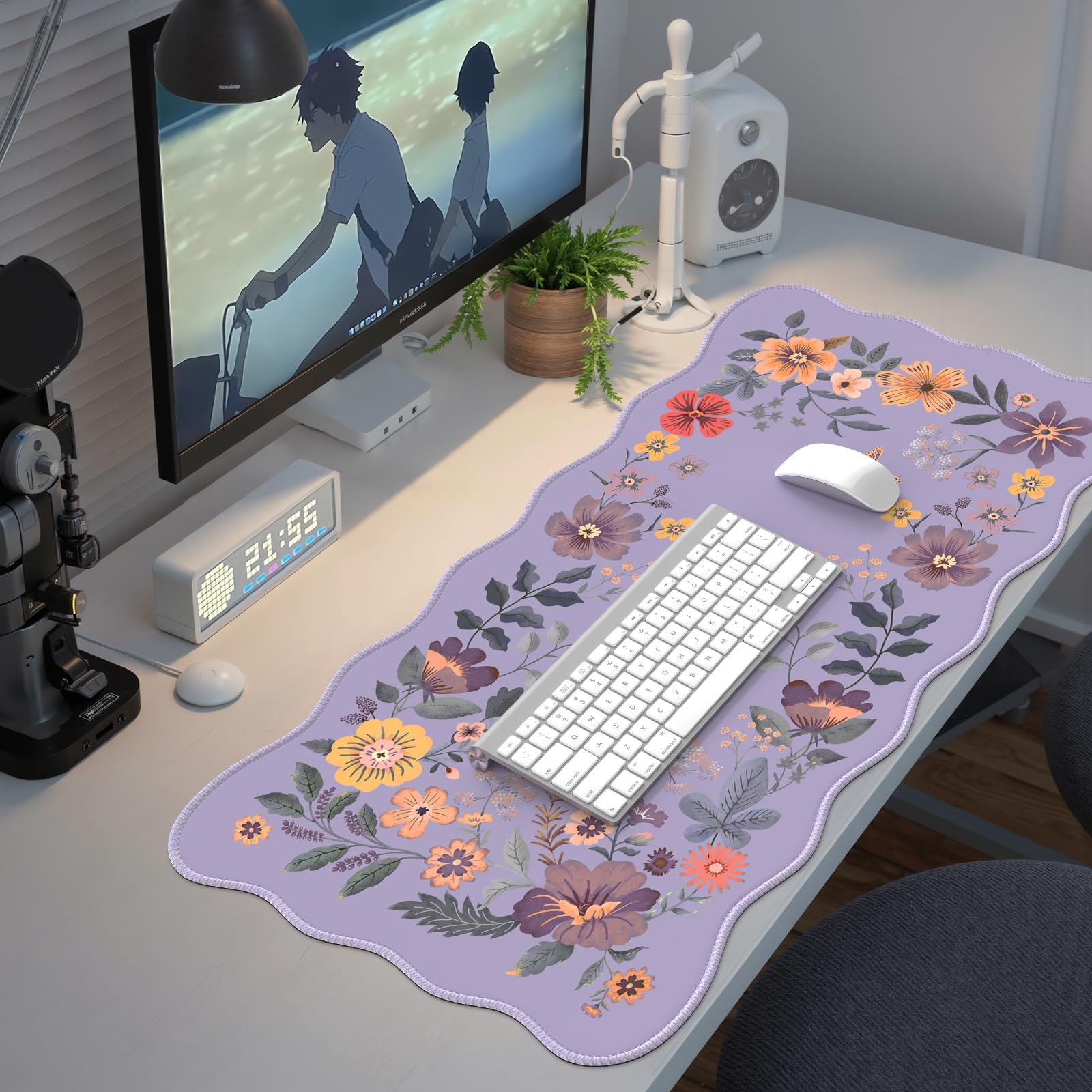Foto 8 pulgar | Alfombrilla Icasso Para Escritorio Con Alfombrilla De Ratón, 90 X 40 Cm, Color Morado - Venta Internacional.