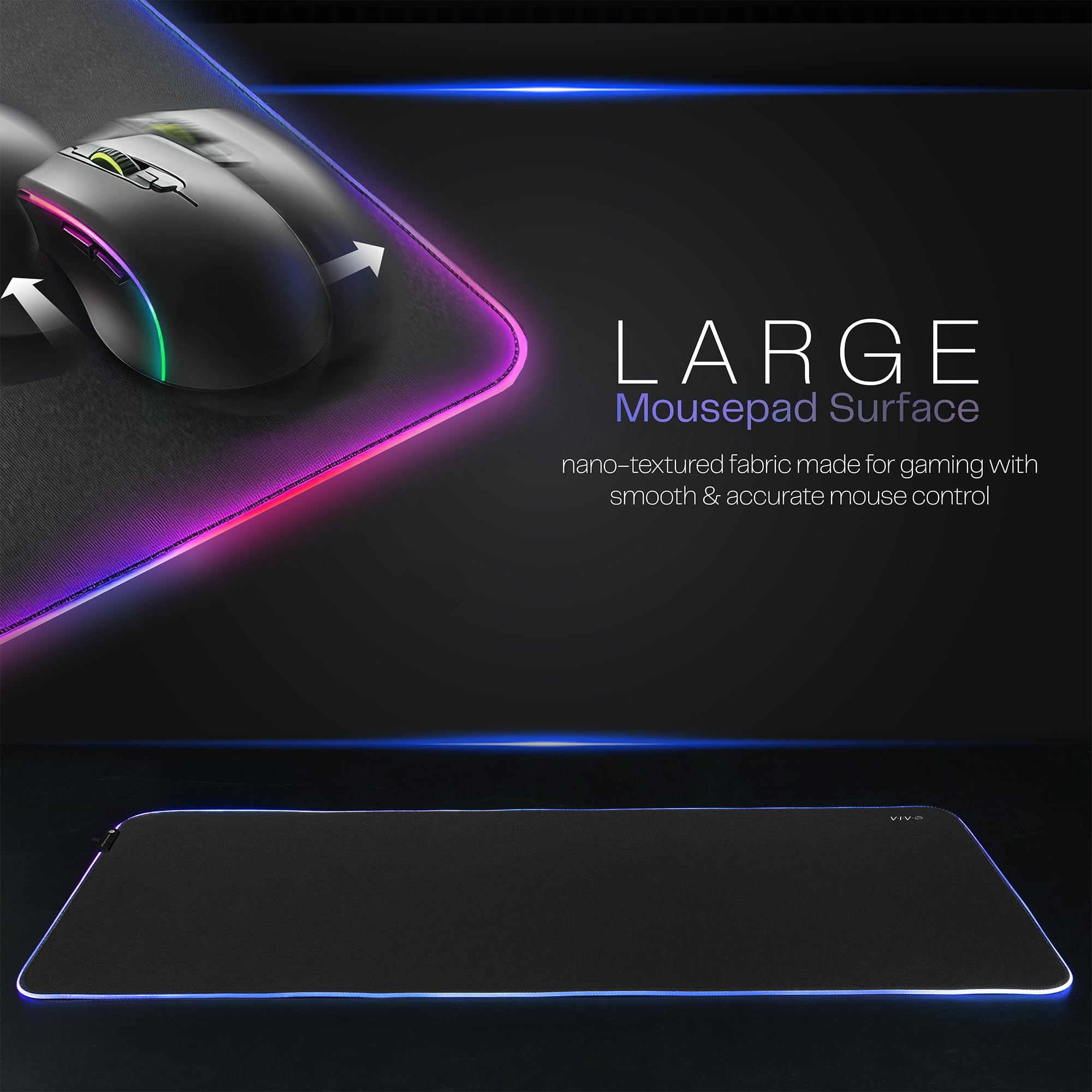 Foto 3 pulgar | Almohadilla De Escritorio Vivo Desk-pad72 Extra Grande 180 X 75 Cm Con Rgb - Venta Internacional.