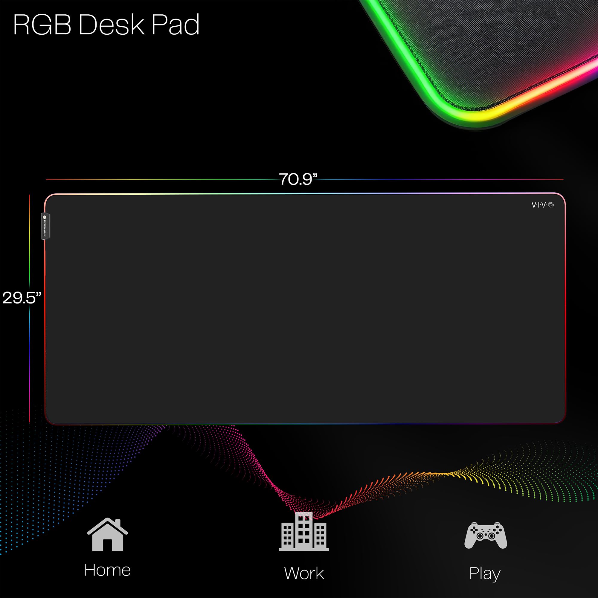 Foto 4 pulgar | Almohadilla De Escritorio Vivo Desk-pad72 Extra Grande 180 X 75 Cm Con Rgb - Venta Internacional.