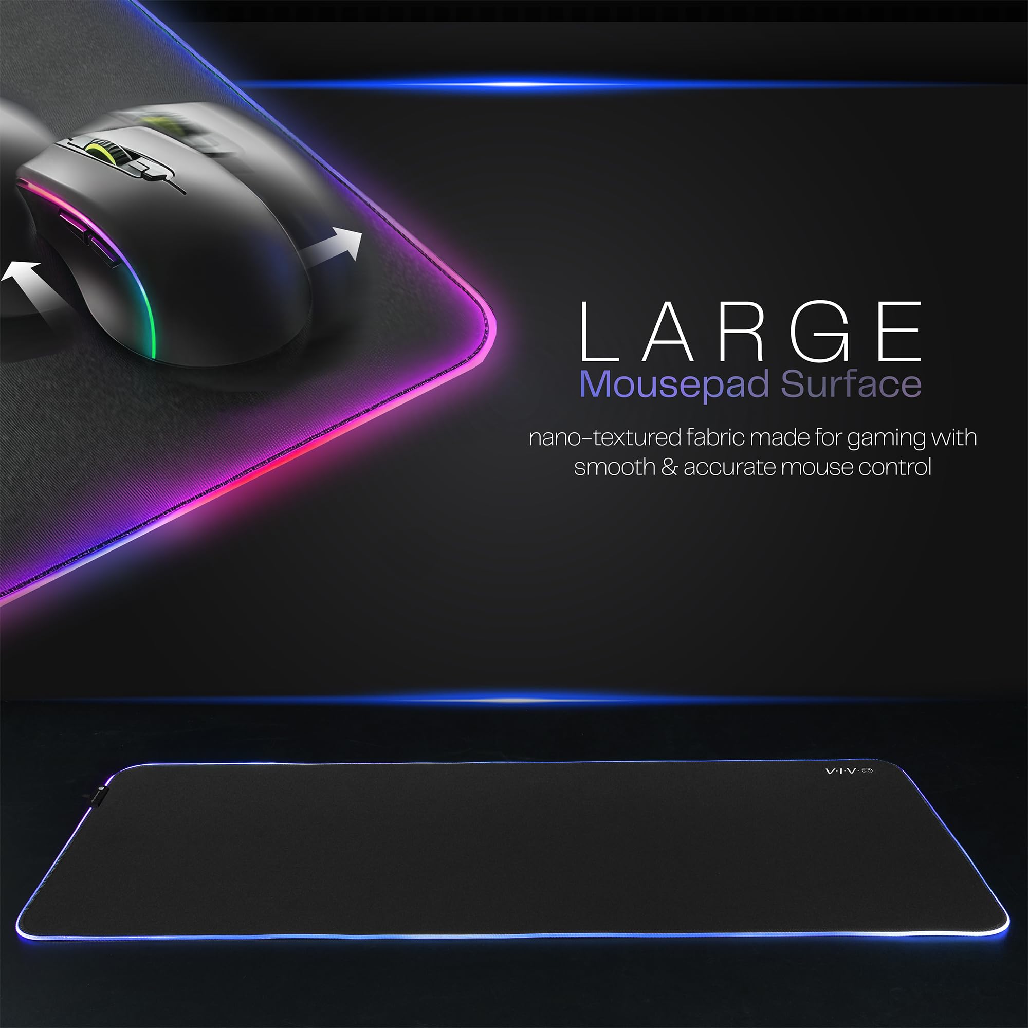Foto 2 | Almohadilla De Escritorio Vivo Desk-pad60-24 De Tamaño Completo 150 X 60 Cm Con Rgb - Venta Internacional.