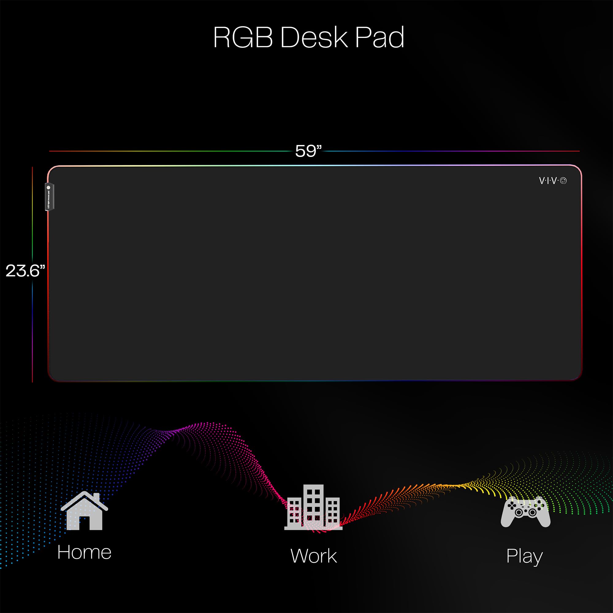 Foto 4 pulgar | Almohadilla De Escritorio Vivo Desk-pad60-24 De Tamaño Completo 150 X 60 Cm Con Rgb - Venta Internacional.