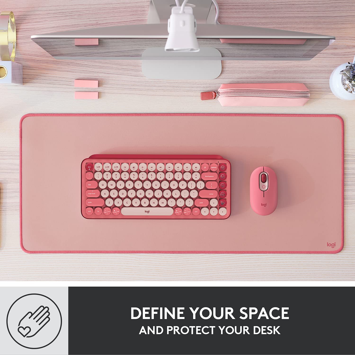 Foto 2 | Alfombrilla De Escritorio Logitech Studio Series Multifuncional Color Rosa Oscuro - Venta Internacional.