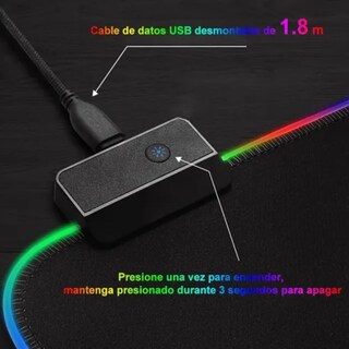 Foto 4 | Base De Goma Antideslizante 800 X 300mm Rgb Mouse Lab.g Negro