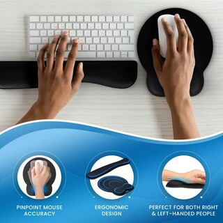 Foto 3 | Juego Almohadillas Cojín Tapete Reposa Muñecas Teclado Ratón Lab.g Negro
