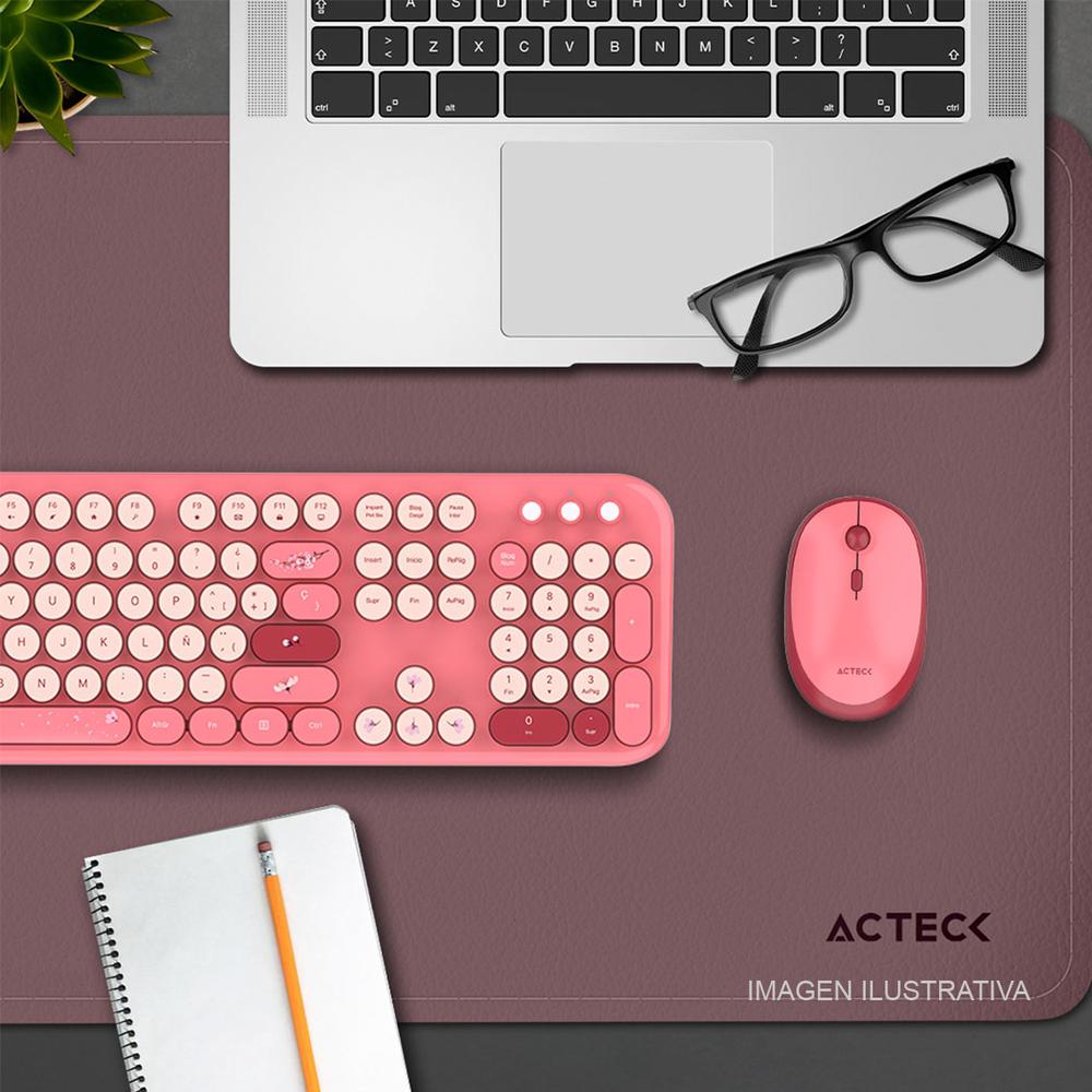Foto 6 pulgar | Mouse Pad Acteck Vibe Leather Tp676l Doble Vista Diseño Liso Rosa/lila Ac-941013