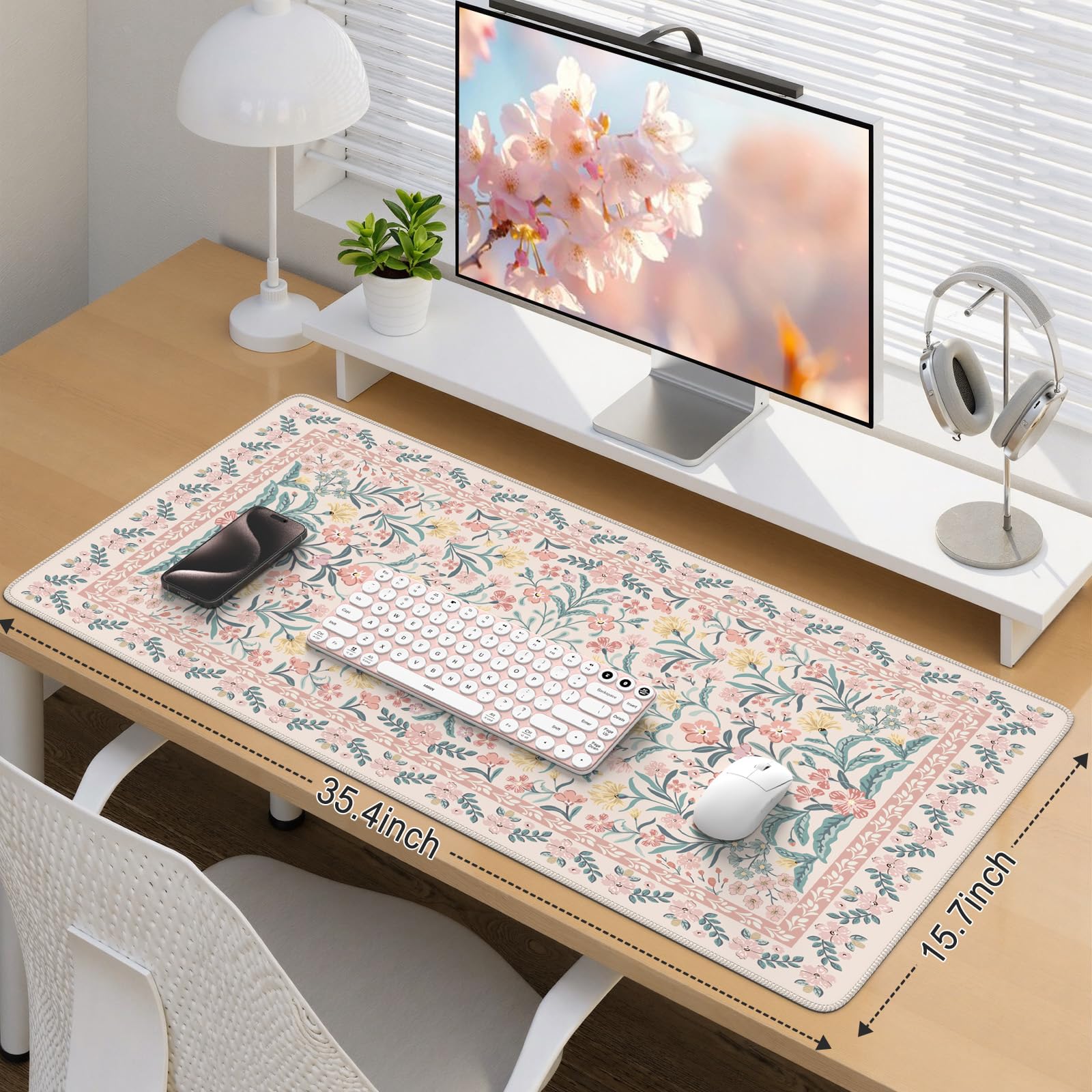 Foto 2 | Alfombrilla De Ratón Grande Para Escritorio Icasso Pink Floral Xxl - Venta Internacional.