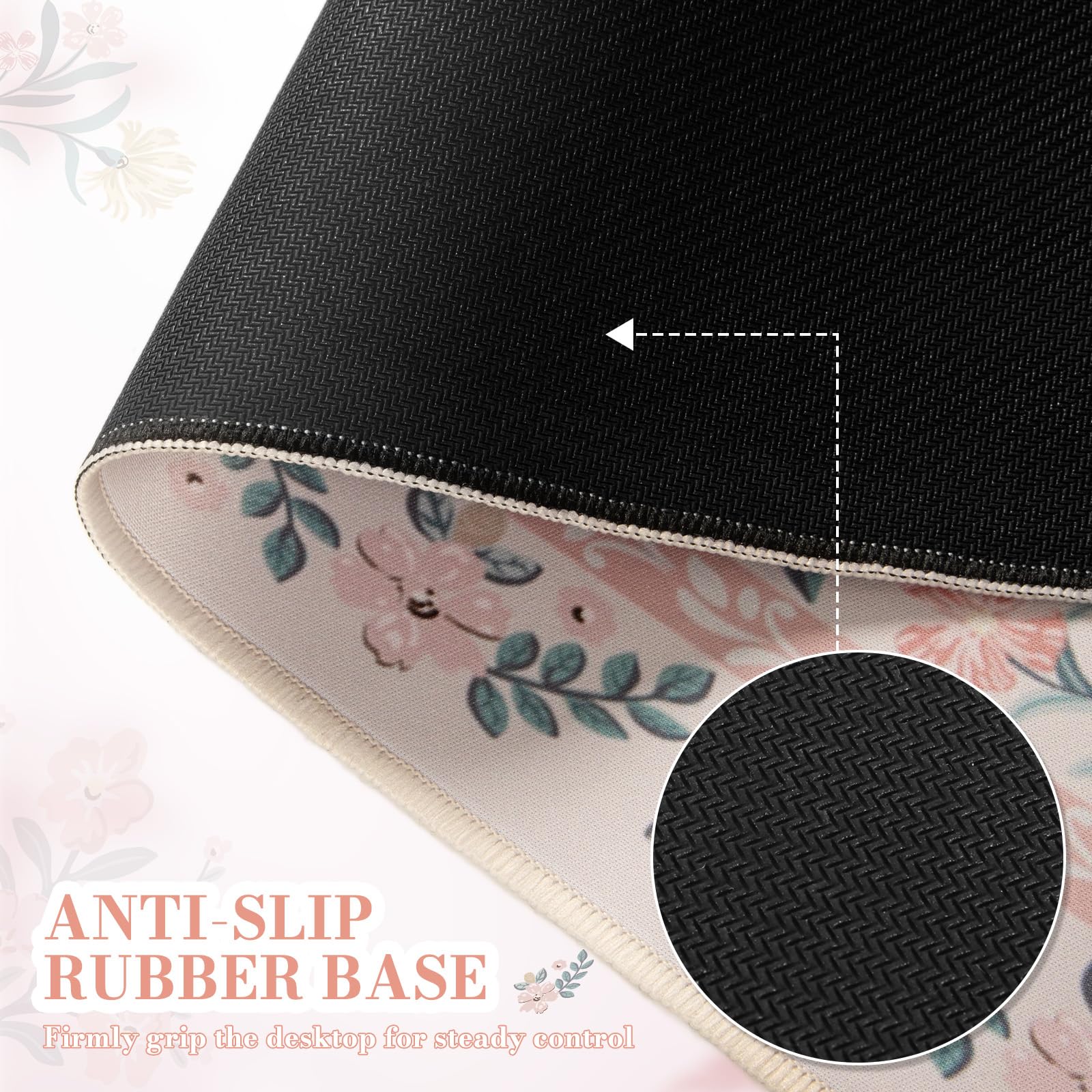 Foto 5 pulgar | Alfombrilla De Ratón Grande Para Escritorio Icasso Pink Floral Xxl - Venta Internacional.