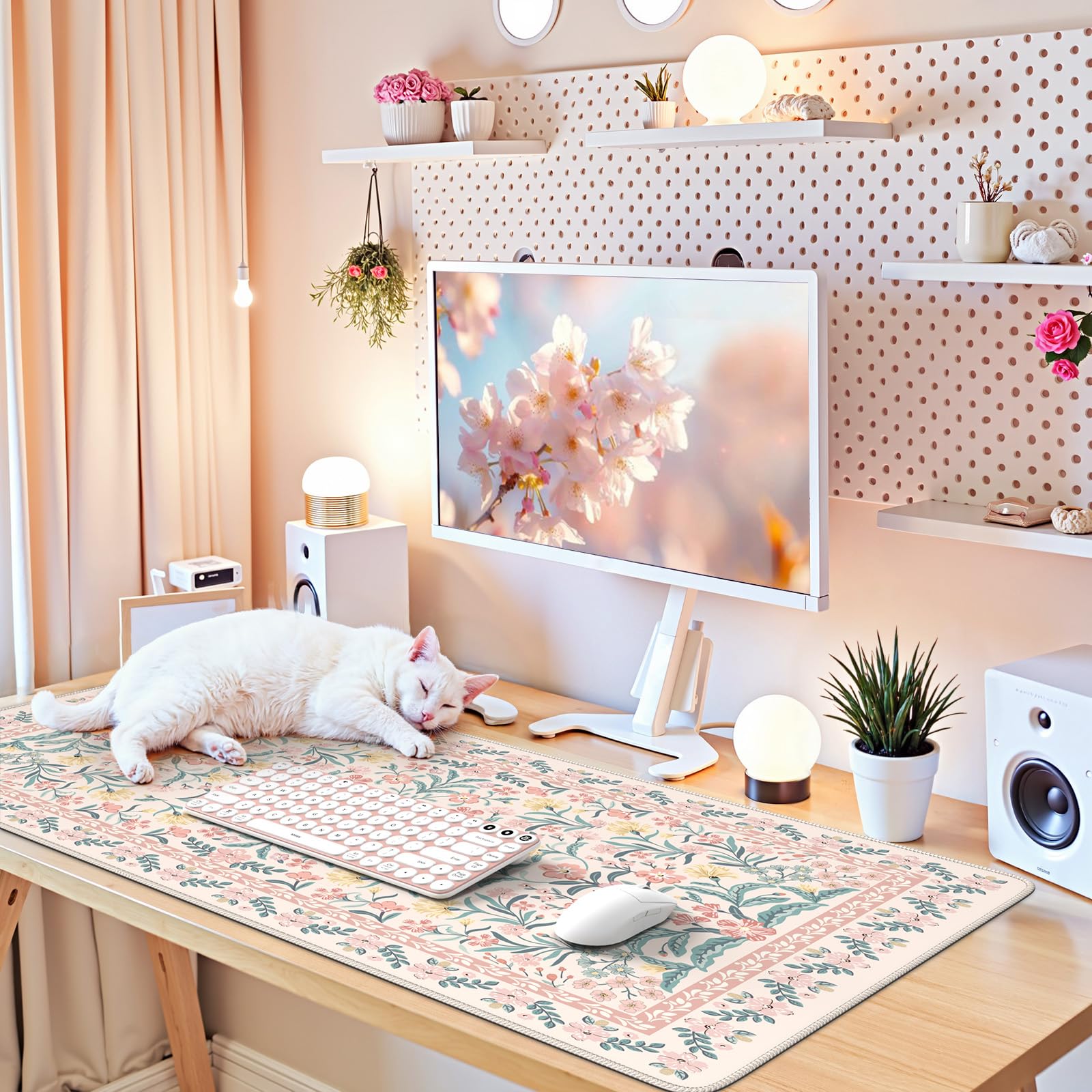 Foto 7 | Alfombrilla De Ratón Grande Para Escritorio Icasso Pink Floral Xxl - Venta Internacional.