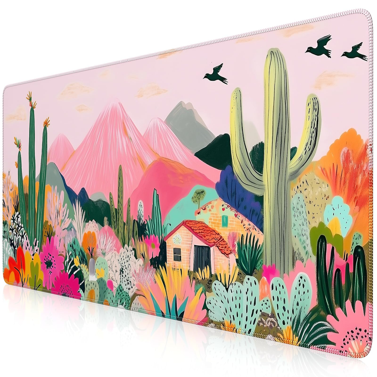 Foto 2 | Alfombrilla De Ratón Para Juegos Icasso  Grande  Impermeable  90 X 40 Cm  Con Diseño De Cactus - Venta Internacional.