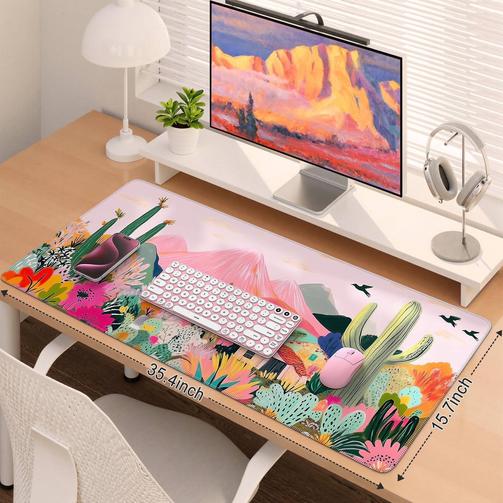 Foto 4 pulgar | Alfombrilla De Ratón Para Juegos Icasso  Grande  Impermeable  90 X 40 Cm  Con Diseño De Cactus - Venta Internacional.