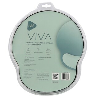 Foto 4 | Mousepad Viva Stf Con Memory Foam Y Reposamuñeca Circular Color Menta Gris
