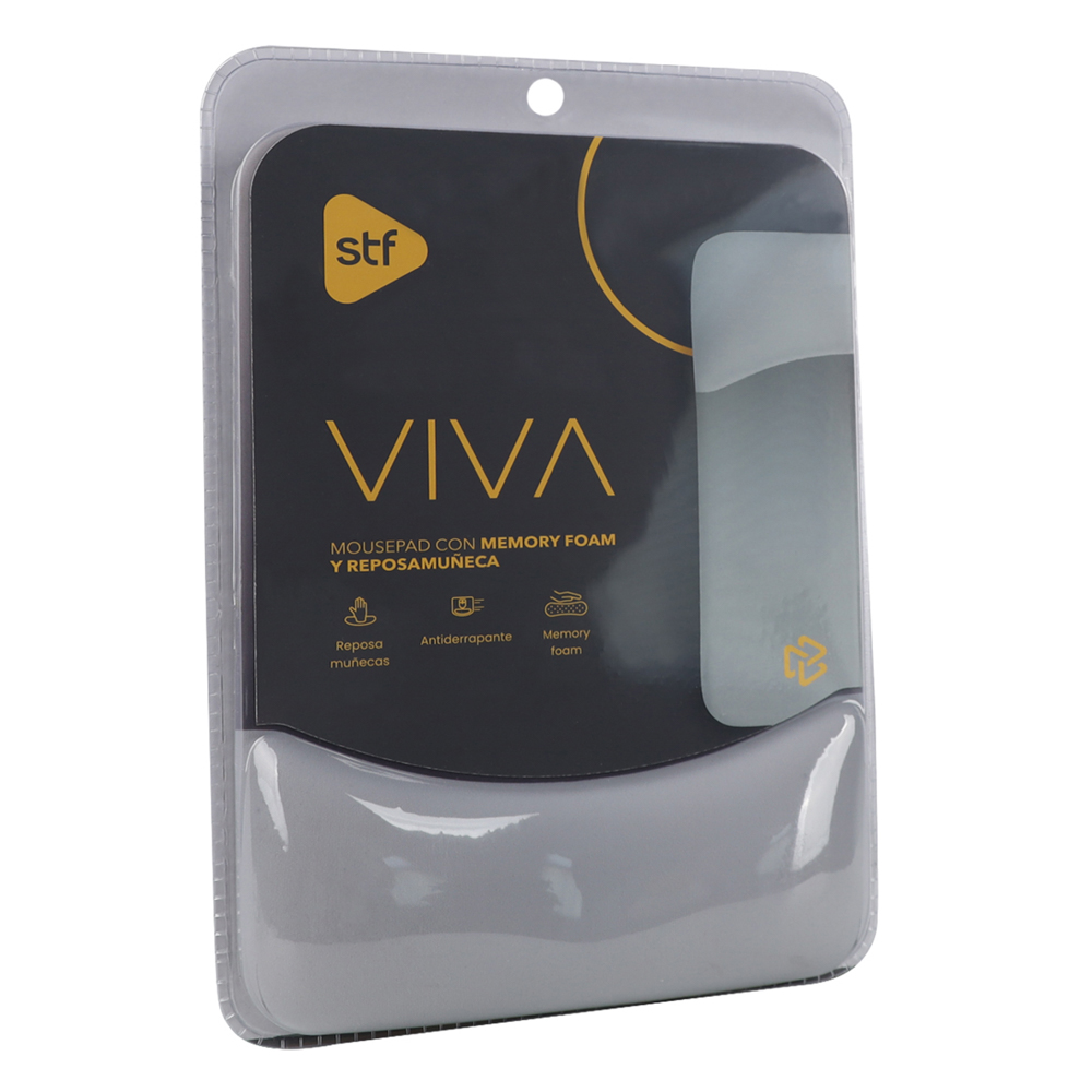 Foto 6 pulgar | Mousepad Stf Viva Con Memory Foam Y Reposamuñeca Cuadrado Color Grafito