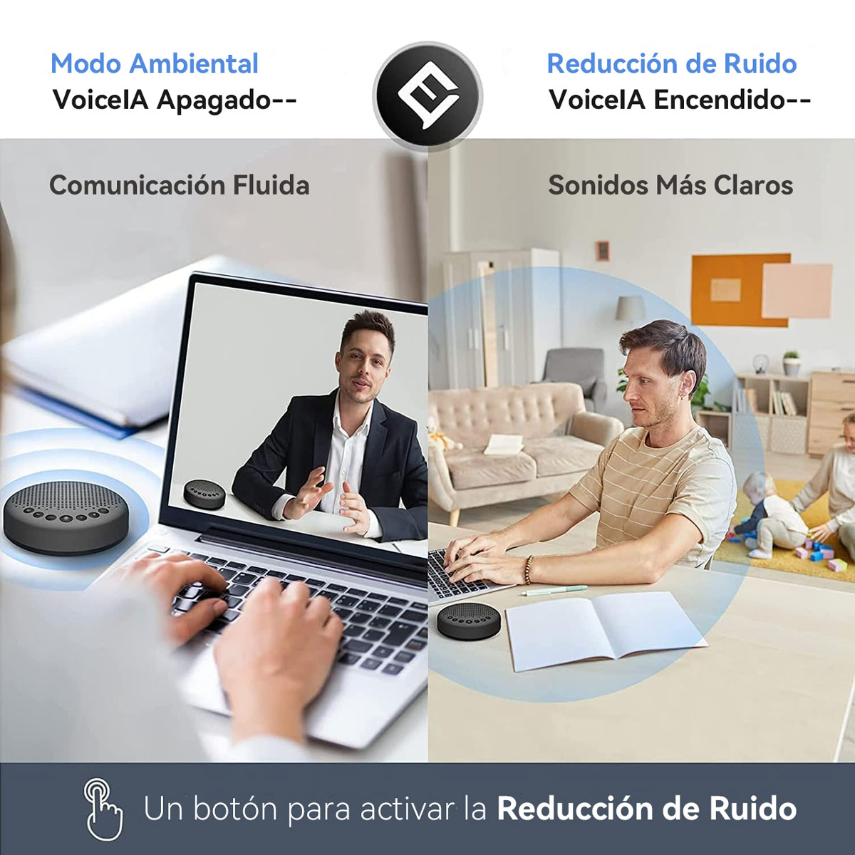 Foto 3 pulgar | Altavoz Bluetooth Emeet Officecore Luna 3 Micrófonos Capta La Voz En 360°