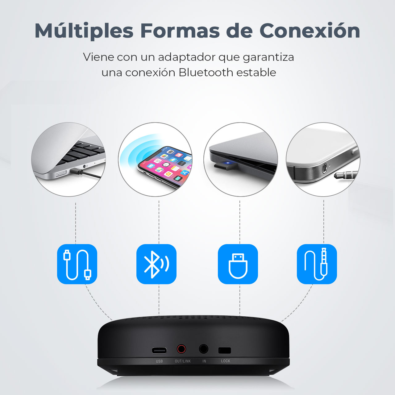 Foto 9 pulgar | Altavoz Bluetooth Emeet Officecore Luna 3 Micrófonos Capta La Voz En 360°