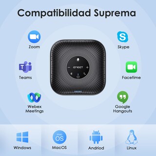 Foto 7 | Altavoz Bluetooth Emeet Officecore M0 Plus 4 Micrófonos Con Ia Capta La Voz En 360°