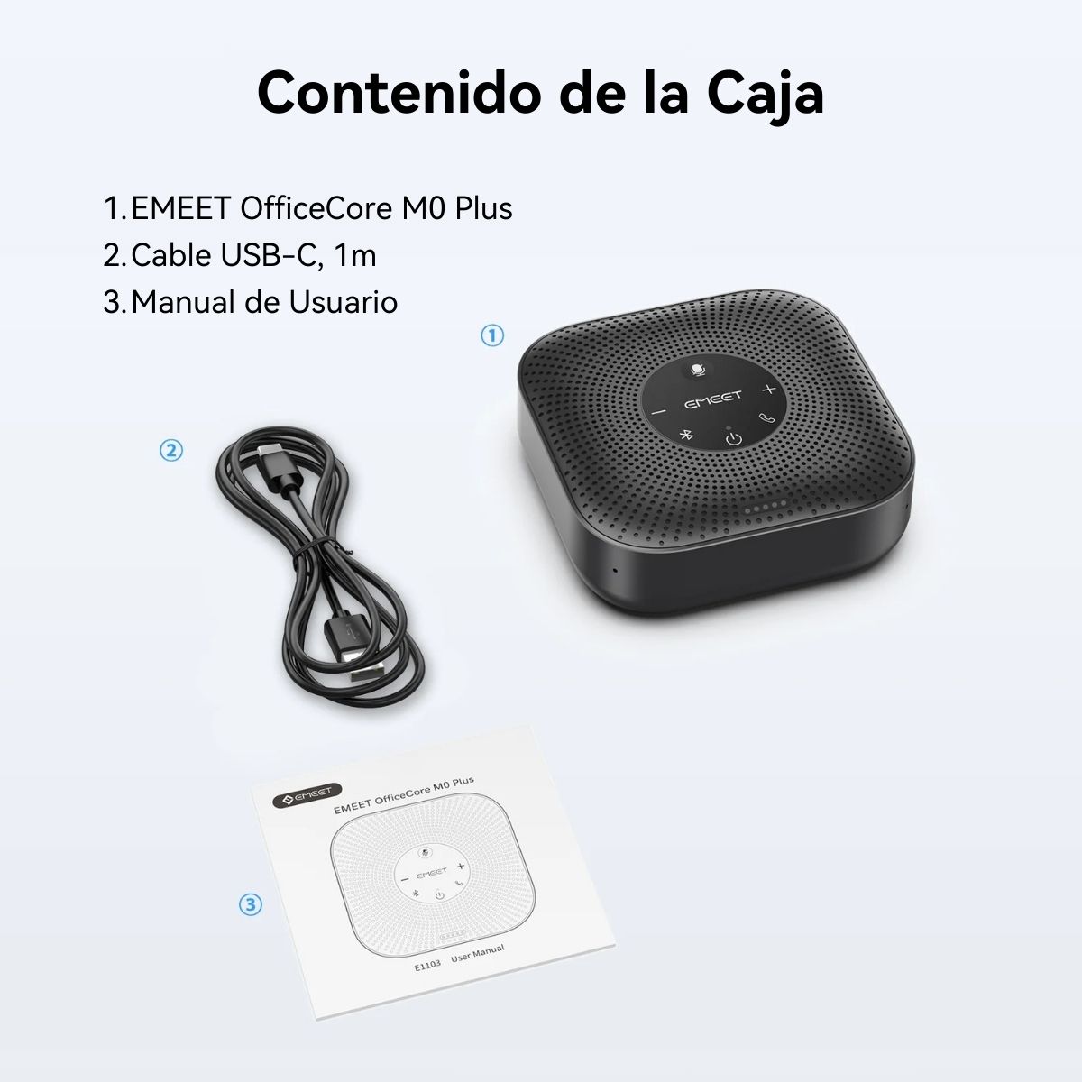 Foto 9 pulgar | Altavoz Bluetooth Emeet Officecore M0 Plus 4 Micrófonos Con Ia Capta La Voz En 360°