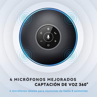 Foto 3 | Altavoz Bluetooth Emeet Officecore M2 4 Micrófonos Con Ia Capta La Voz En 360°