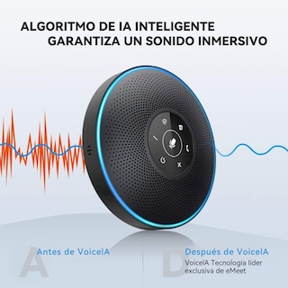 Foto 5 | Altavoz Bluetooth Emeet Officecore M2 4 Micrófonos Con Ia Capta La Voz En 360°