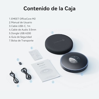 Foto 8 | Altavoz Bluetooth Emeet Officecore M2 4 Micrófonos Con Ia Capta La Voz En 360°
