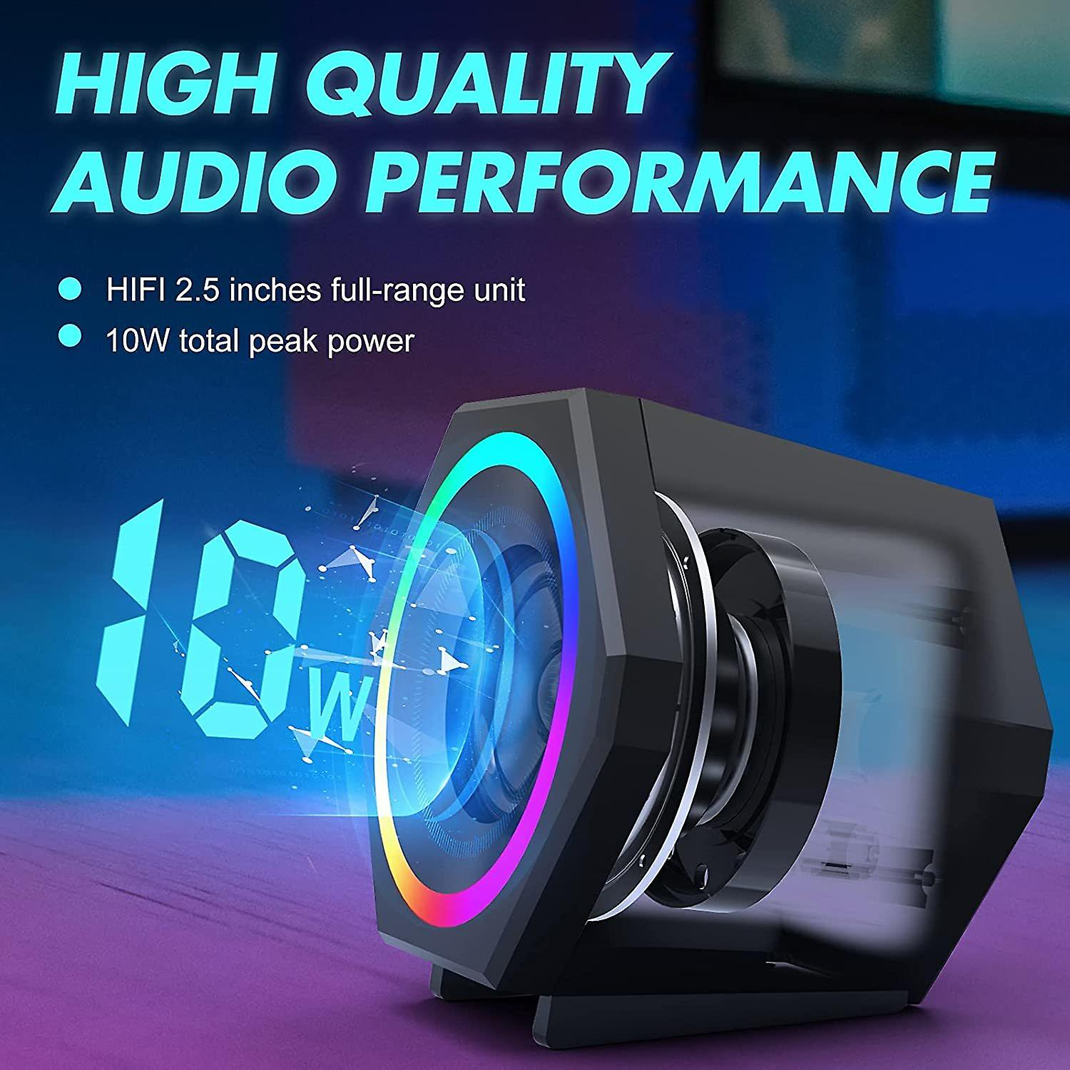 Foto 3 pulgar | Altavoces Para Pc Sanlin Beans De 10 W Estéreo Para Juegos Con Led Negros - Venta Internacional.