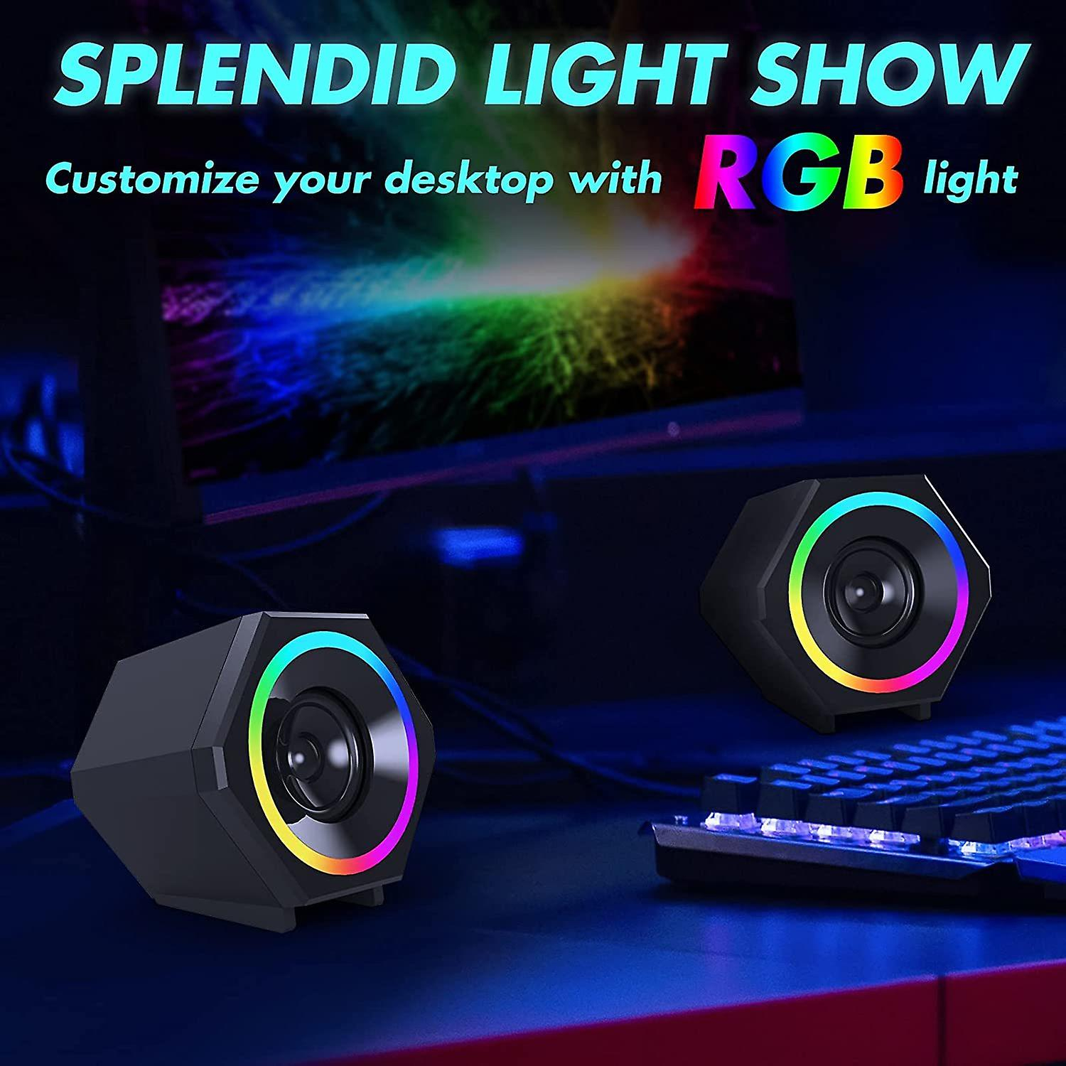 Foto 4 pulgar | Altavoces Para Pc Sanlin Beans De 10 W Estéreo Para Juegos Con Led Negros - Venta Internacional.