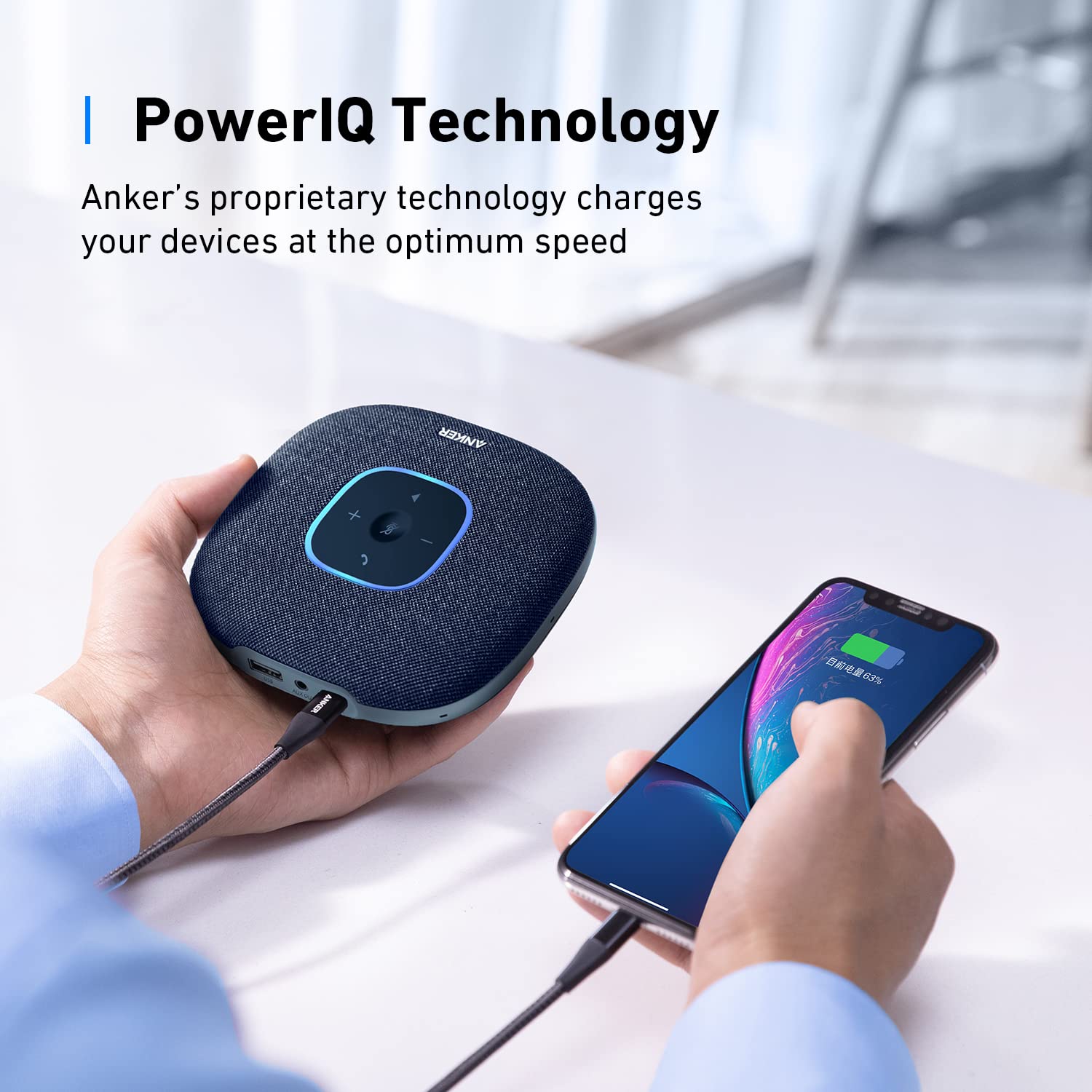 Foto 7 | Altavoz Bluetooth Anker Powerconf S3 Blue 6 Micrófono - Venta Internacional.