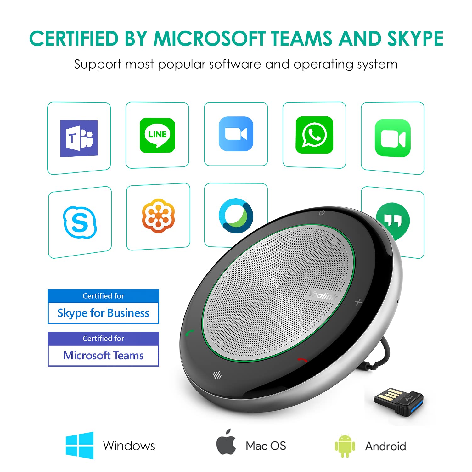 Foto 5 | Altavoz Bluetooth Yealink Cp700 Certificado Por Teams - Venta Internacional.