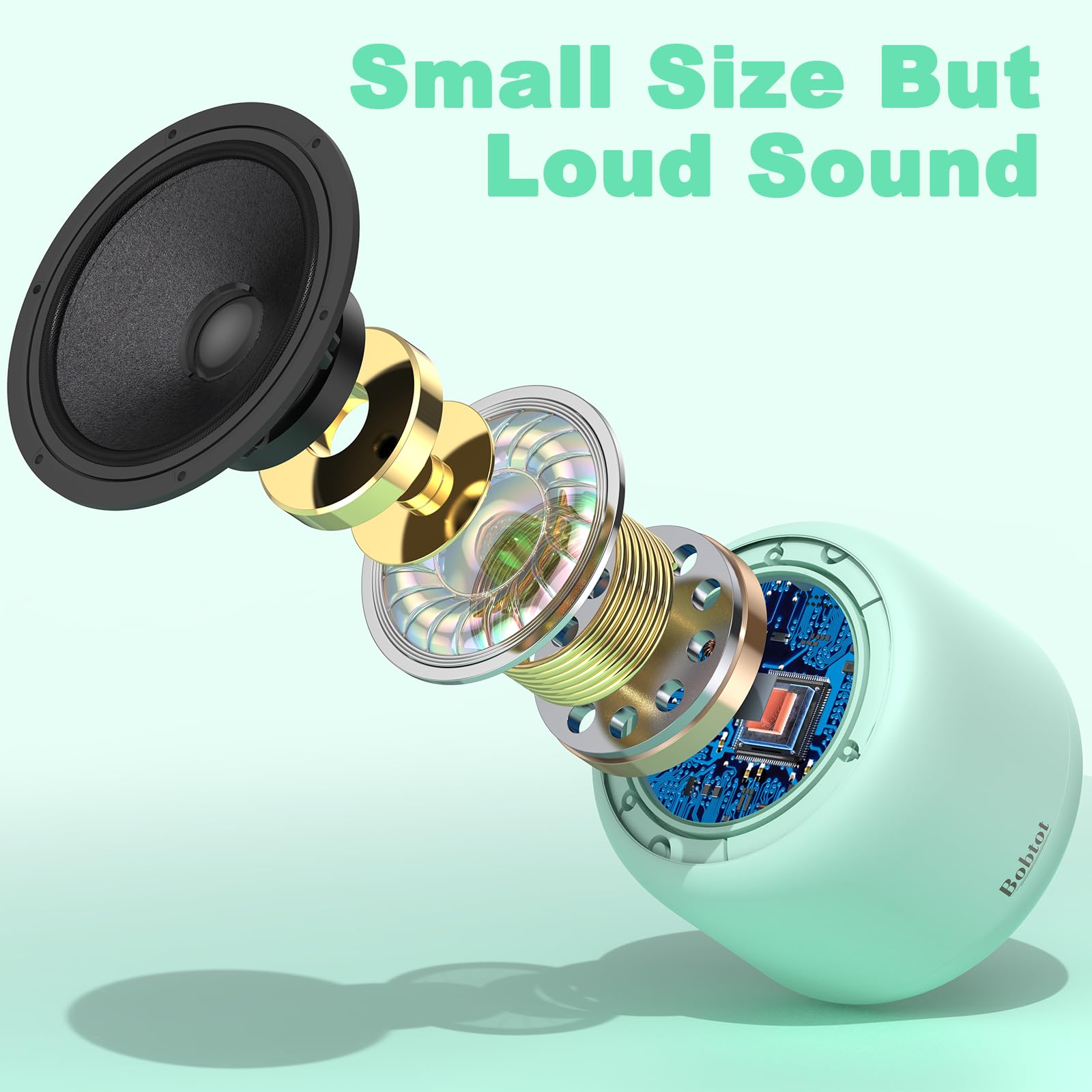 Foto 4 pulgar | Altavoz Bluetooth Portátil Bobtot Green Con Correa Ipx5 - Venta Internacional.