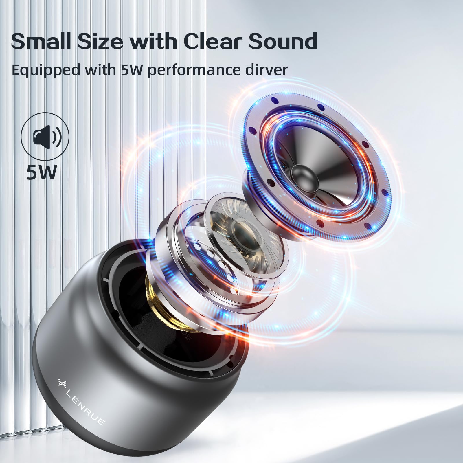 Foto 3 pulgar | Altavoz Bluetooth Lenrue K3 5w Clear Sound 15h Reproducción Gris - Venta Internacional.