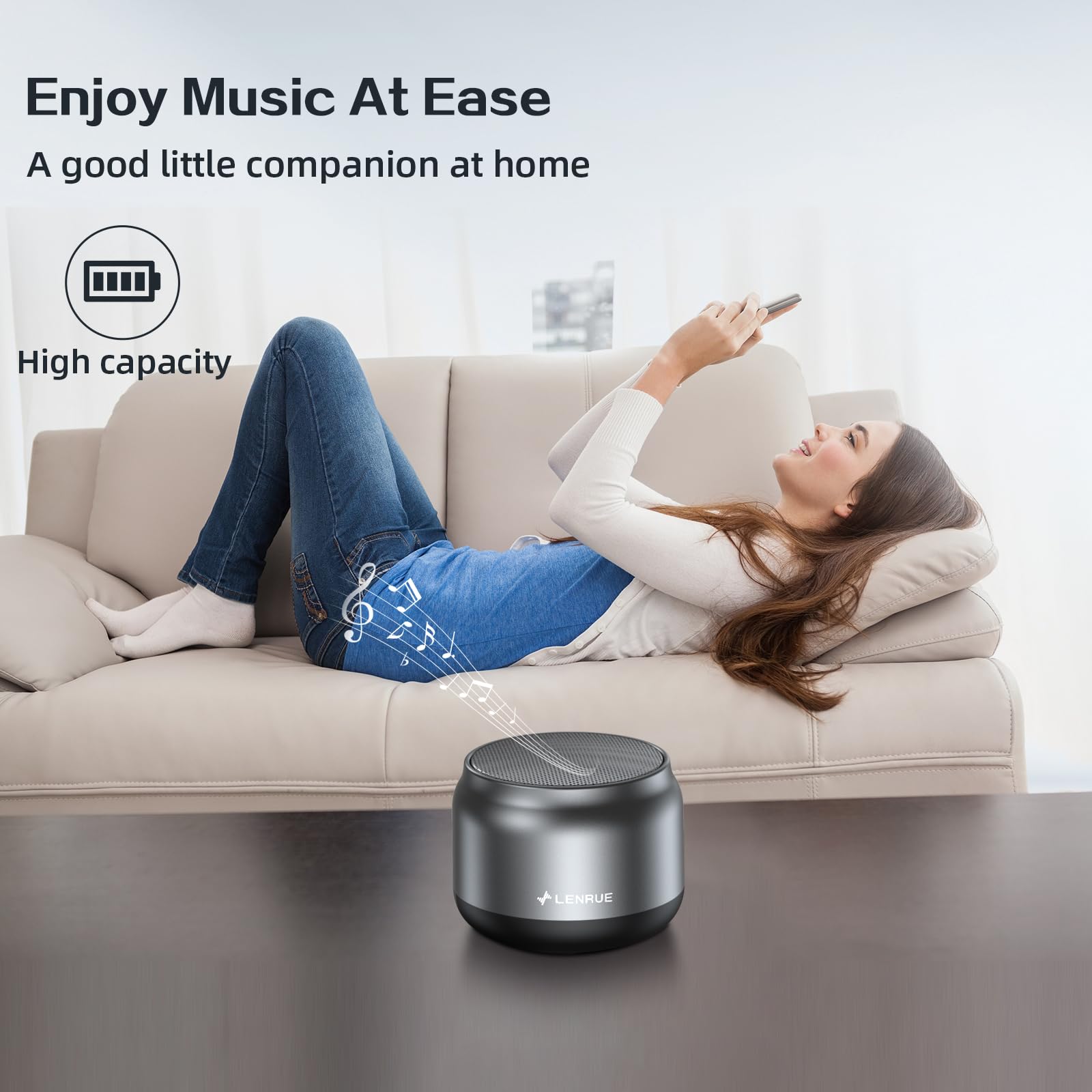 Foto 4 | Altavoz Bluetooth Lenrue K3 5w Clear Sound 15h Reproducción Gris - Venta Internacional.