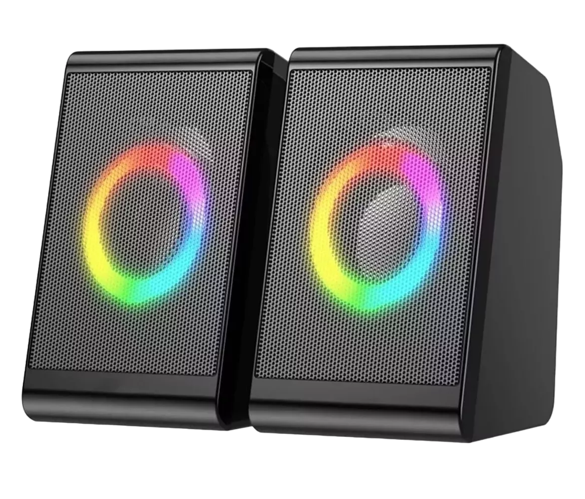 Bocinas para PC Computadora Belug  RGB Negro