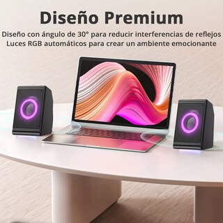 Foto 5 | Bocinas para Computadora Negras