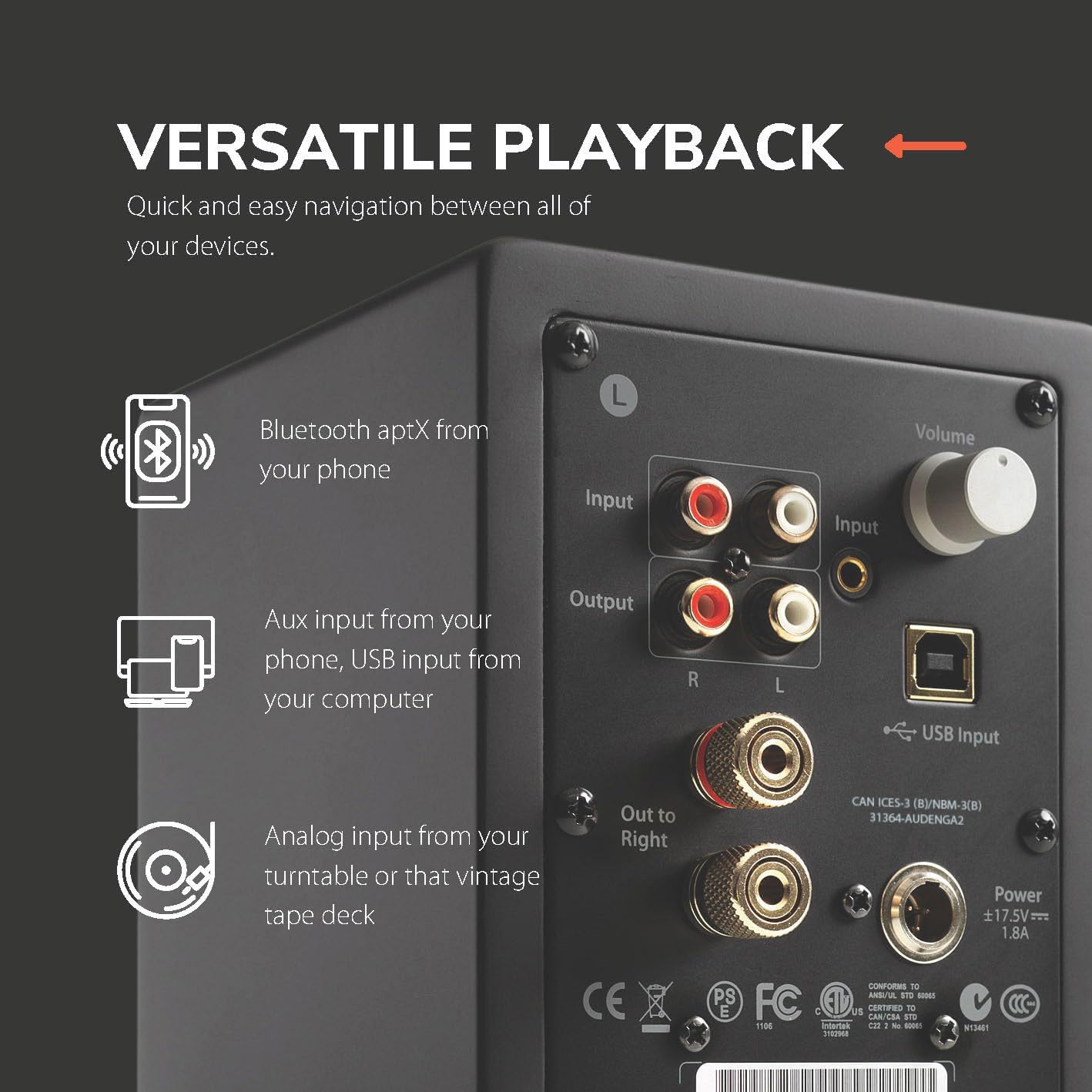 Foto 7 | Bocinas para Pc Audioengine A2 Plus con Bluetooth-Venta Internacional