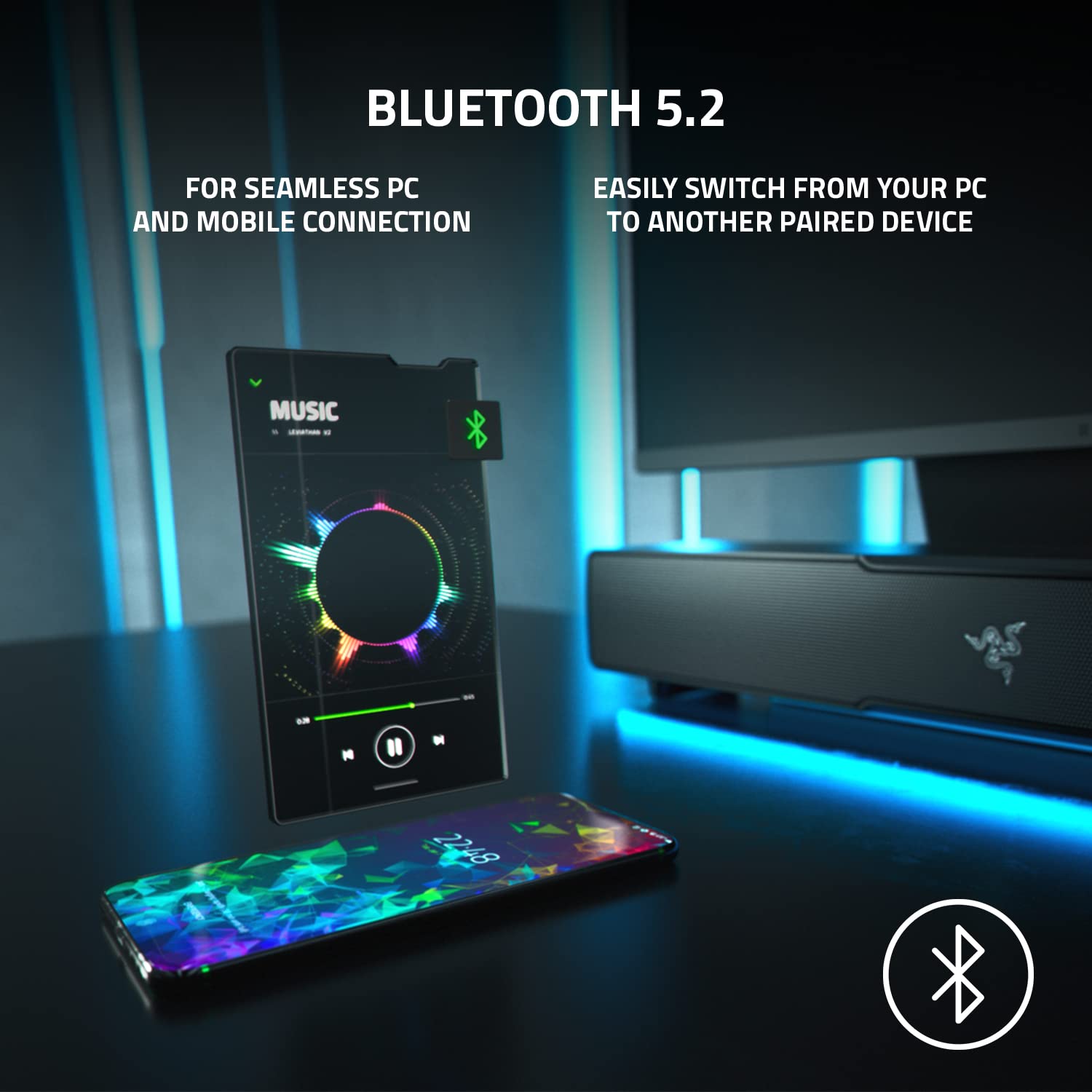 Foto 6 pulgar | Barra de Sonido Multicontrolador Razer Leviathan V2 Subwoofer Bluetooth - Venta Internacional