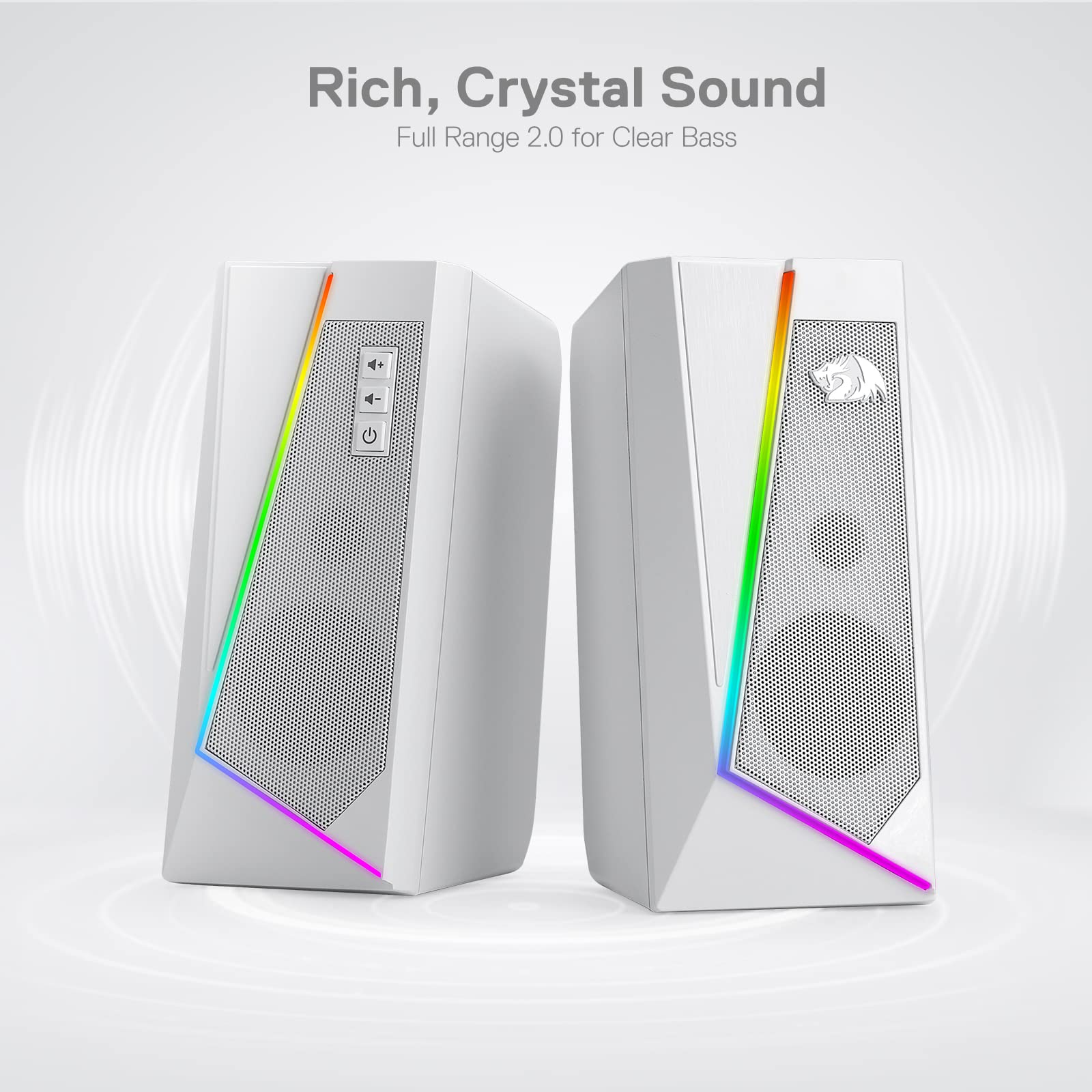 Foto 4 pulgar | Altavoces De Sobremesa Redragon Gs520 Rgb 2.0 Canales Blancos - Venta Internacional.